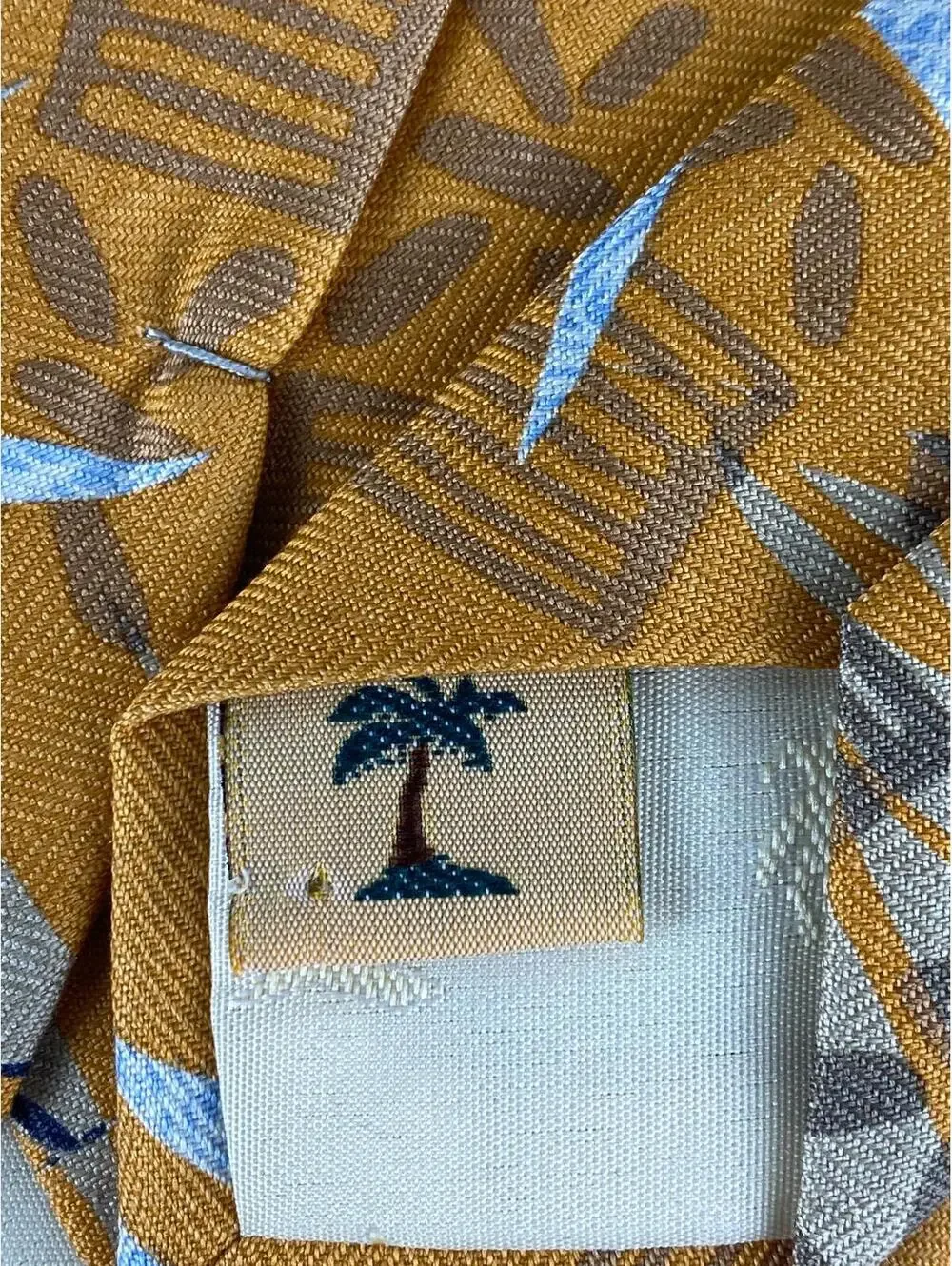 Tommy Bahama Men's‎ Silk Tropical Palm Yellow Blue Bamboo Beach Costal 56